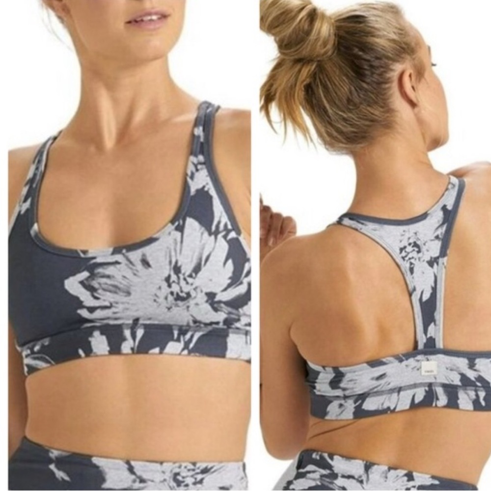VUORI ✨ Bella sports bra charcoal big floral print | Sz S